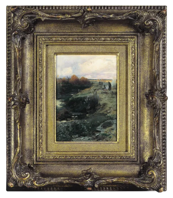 Roman Kochanowski, Krajobraz z ogniskiem, 1896 