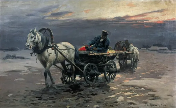 Michał Gorstkin Wywiórski, Powrót z jarmarku, ok. 1883-1890