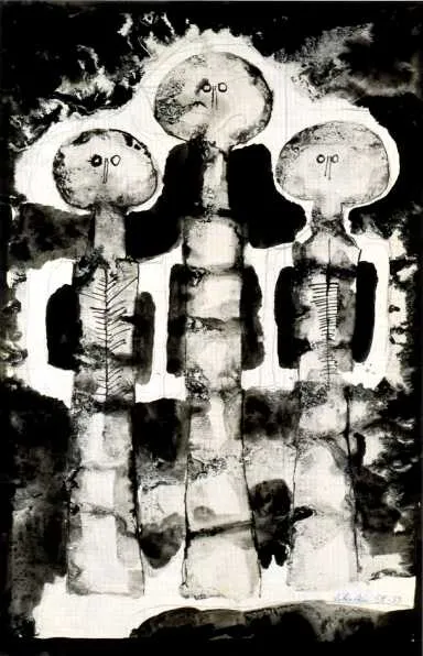 Jan Lebenstein, TRZY FIGURY, 1958-1959