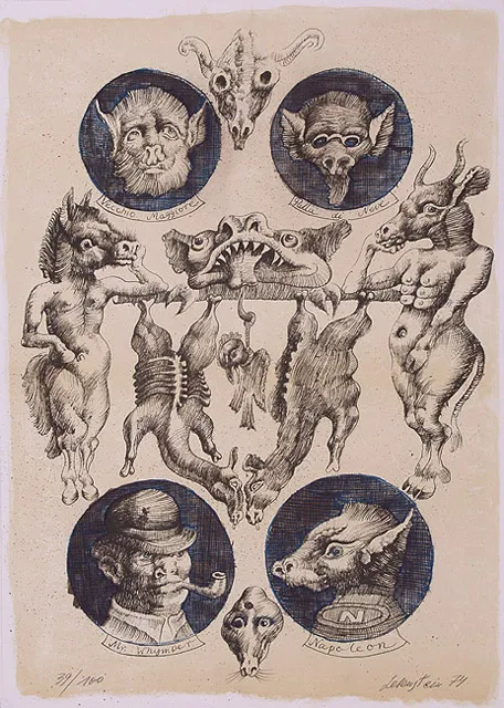 Jan Lebenstein, Folwark zwierzęcy, 1974