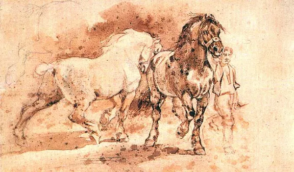 Piotr Michałowski, Stajenny z końmi