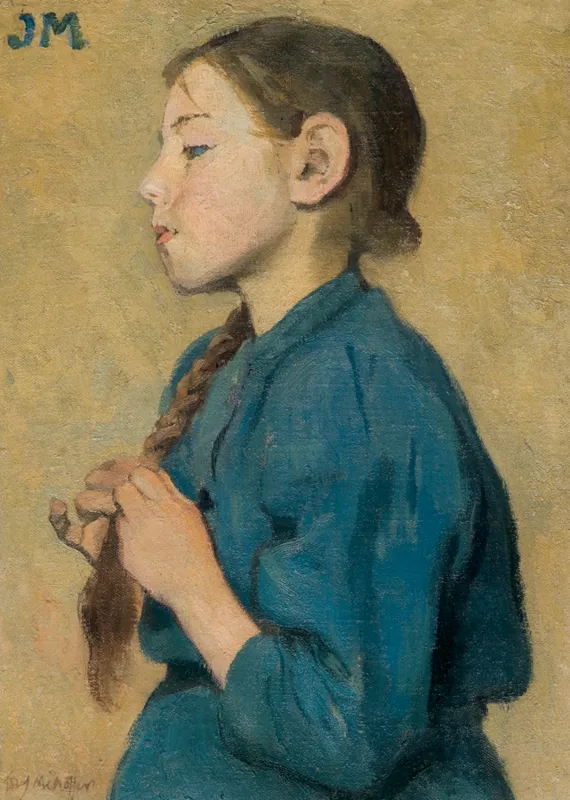 Józef Mehoffer, DZIEWCZYNKA PLOTĄCA WARKOCZ, przed 1904