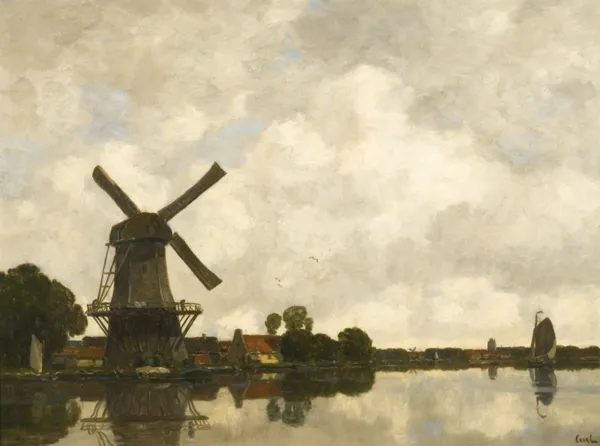 Gilbert Canal, PEJZAŻ HOLENDERSKI Z WIATRAKIEM