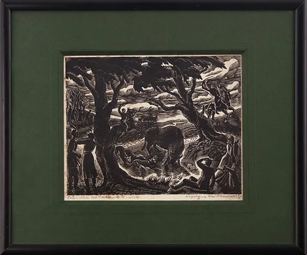 Krystyna Wróblewska, Polowanie na żubra, 1937