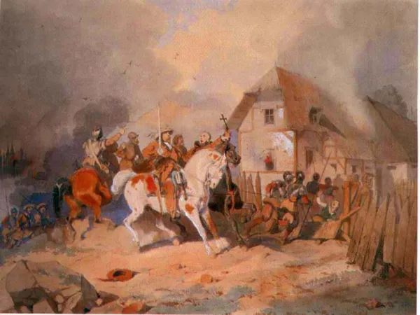 Artur Grottger, Napad Szwedów na wieś niemiecką