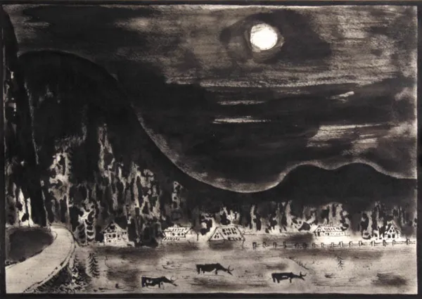 Tadeusz Kulisiewicz, Pejzaż z domkami, 1979