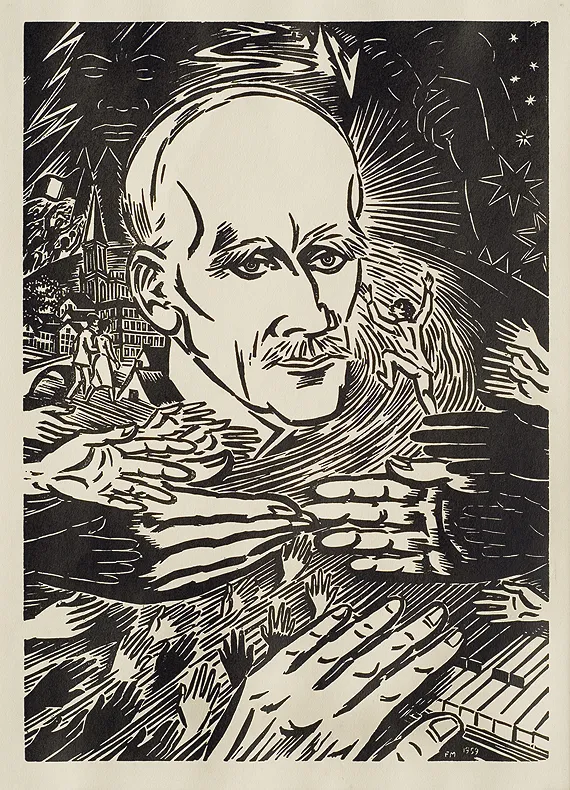 Frans Masereel, Portret mężczyzny, 1959