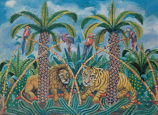 Jan Płaskociński, PALMY, TYGRYSY,PAPUGI, 1961