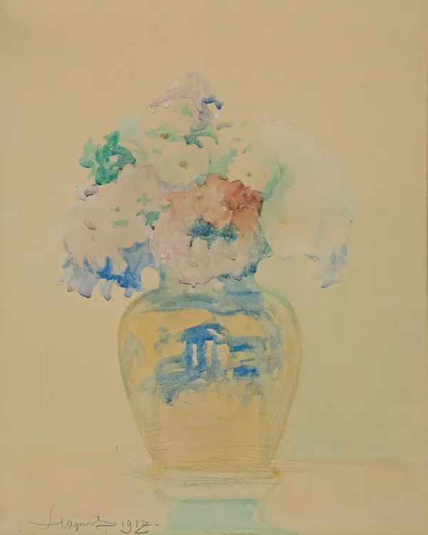 Leon Wyczółkowski, KWIATY W WAZONIE, 1917