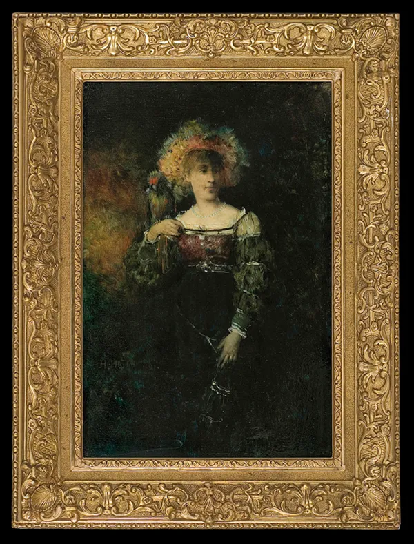 Henryk Piątkowski, DAMA Z PAPUGĄ, przed 1900