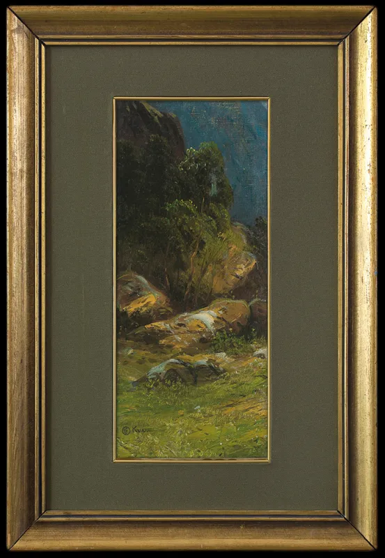 Edward Okuń, PEJZAŻ GÓRSKI. SKAŁY, ok. 1900