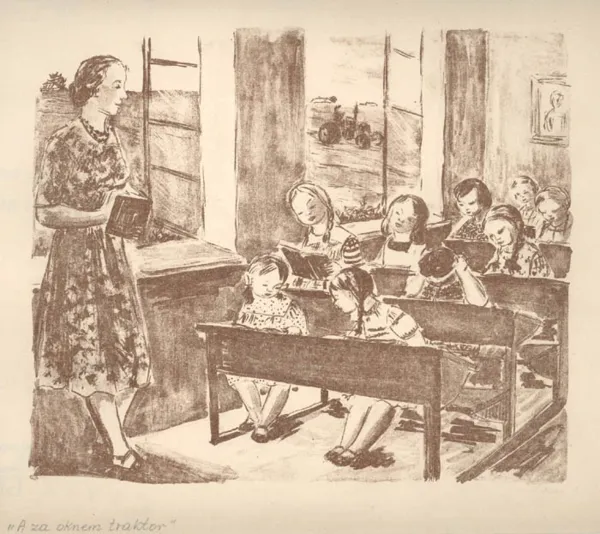 Maria  Bronikowska, A za oknem traktor, lata 50.