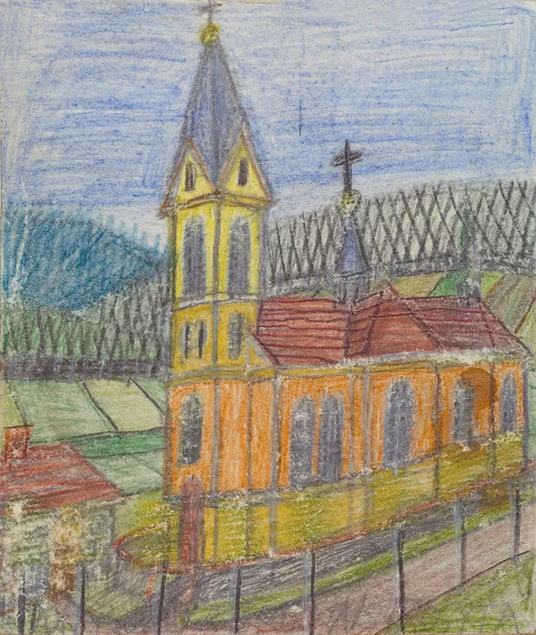 Nikifor Krynicki, Kościół w górskim miasteczku