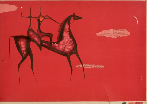 Roman Opałka, Para na koniu (odbitka próbna do plakatu)