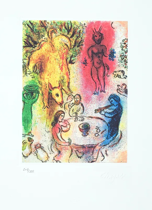 Marc Chagall, Uczta Pana, z cyklu Dafnis i Chloe, 1957-1961