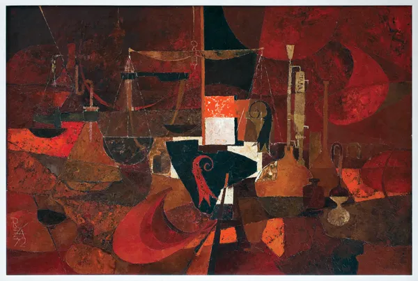 Ryszard Zając, KOMPOZYCJA CZERWONA - SYMBOLE CHEMII, 1972