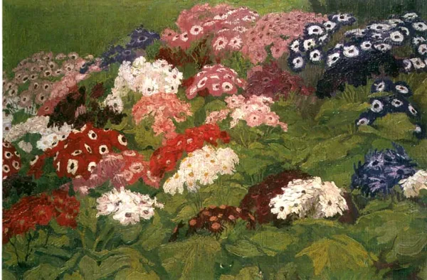 Edward Okuń, Ogród - prymulki i cynerarie