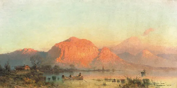 Aleksander Świeszewski, PEJZAŻ ZNAD JEZIORA ARONZO, ok. 1880