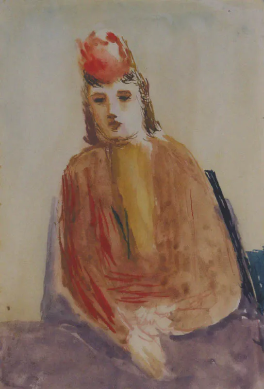 Jerzy Nowosielski, Kobieta w czerwonym toczku, 1945