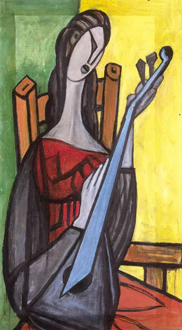Bogusław Szwacz, KOBIETA Z MANDOLINĄ, lata 70. XX w.
