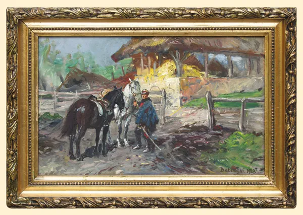 Stanisław Kaczor Batowski, UŁAN Z KOŃMI, 1923