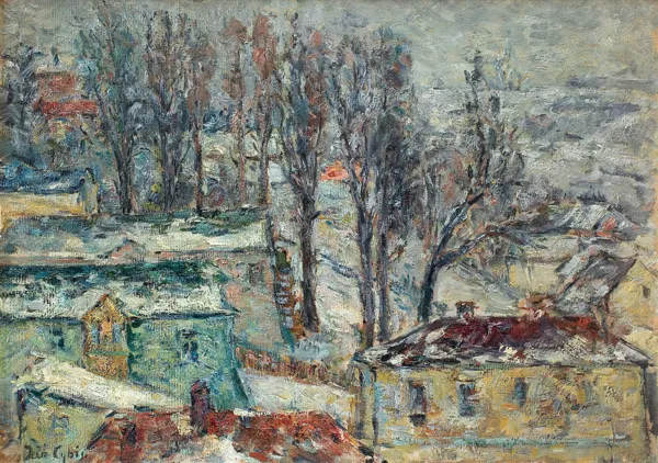 Jan Cybis, KRAJOBRAZ ZIMOWY Z KRZEMIEŃCA, 1939-1940