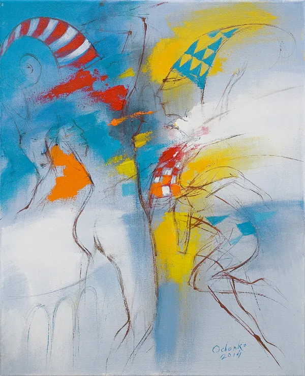 Eugeniusz Ochonko, Z cyklu Mistyczny taniec ciała (niebieski), 2014 