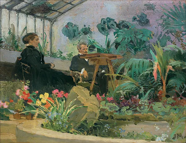 Józef Mehoffer, W ORANŻERII, ok. 1900