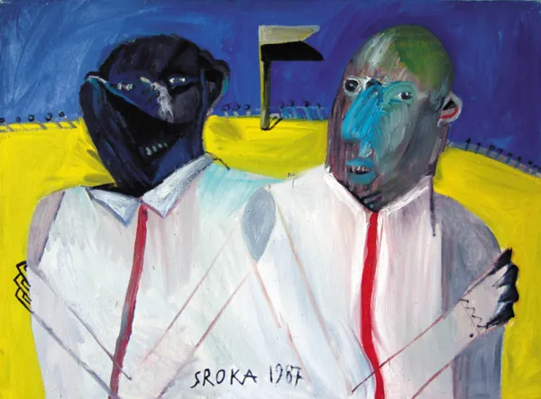 Jacek Sroka, Dwaj mężczyźni z flagą, 1987