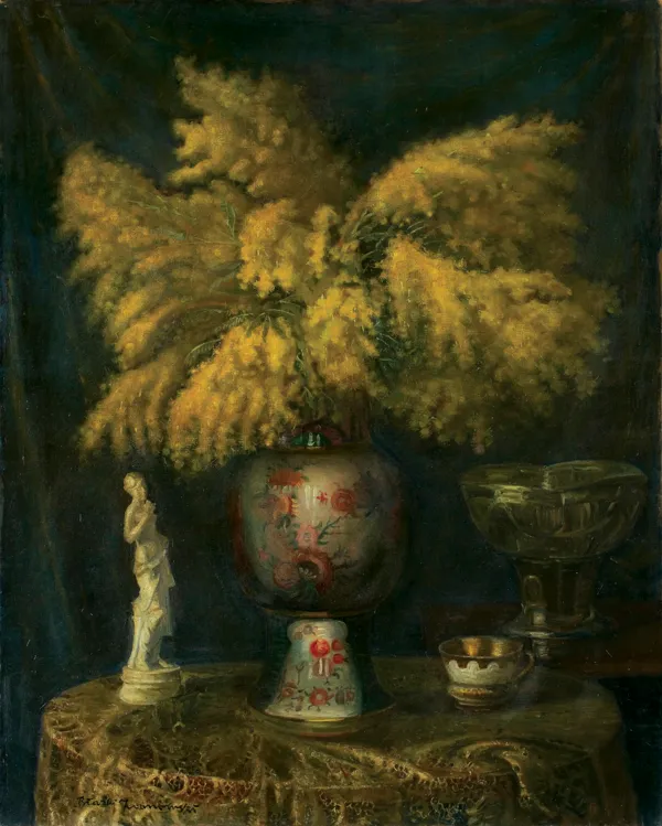 Błażej  Iwanowski, MIMOZY W WAZONIE, ok. 1930