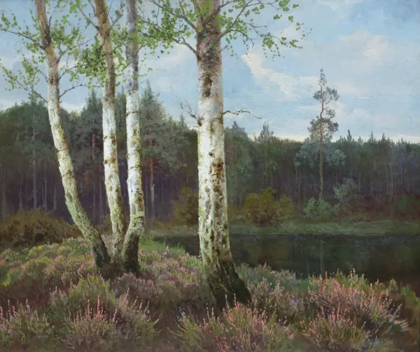 Józef Rapacki, BRZOZY I WRZOSY NAD STAWEM, 1924