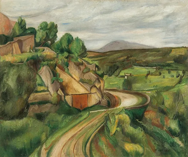 Szymon (Simon) Mondzain, DROGA DO VENCE. PEJZAŻ Z PROWANSJI, 1923
