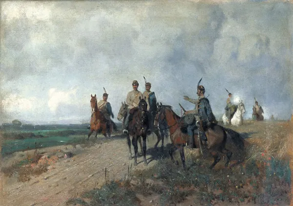 Maksymilian Gierymski, Rekonesans huzarów austriackich