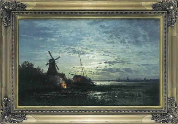 Walter Moras, Nokturn – Krajobraz nadwodny z wiatrakiem