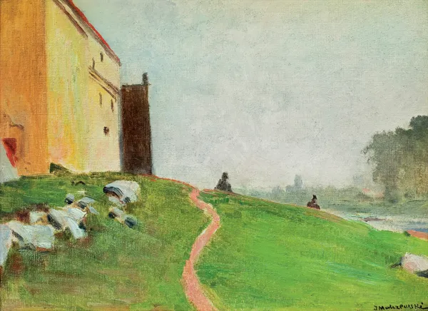 Jacek Malczewski, PEJZAŻ ZNAD WISŁY Z MUREM KLASZTORU NORBERTANEK 