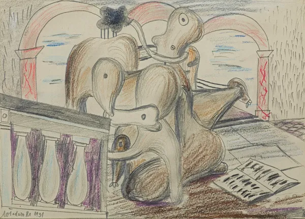 Marek Włodarski, RODZINA WE WNĘTRZU Z ARKADAMI, 1931