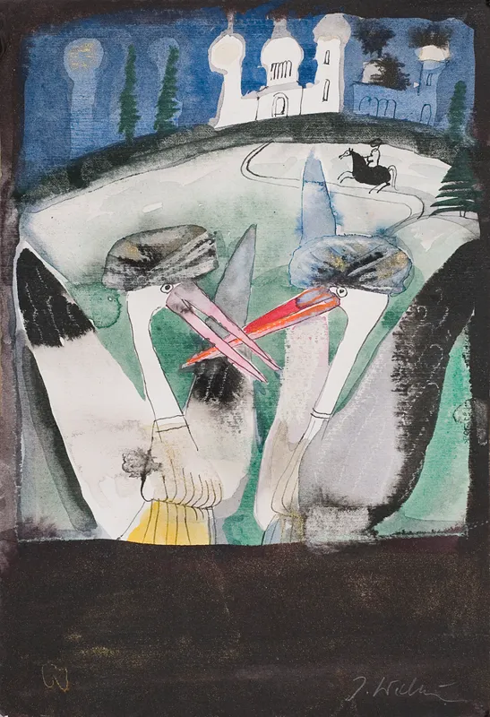 Józef Wilkoń, Scena z bocianami