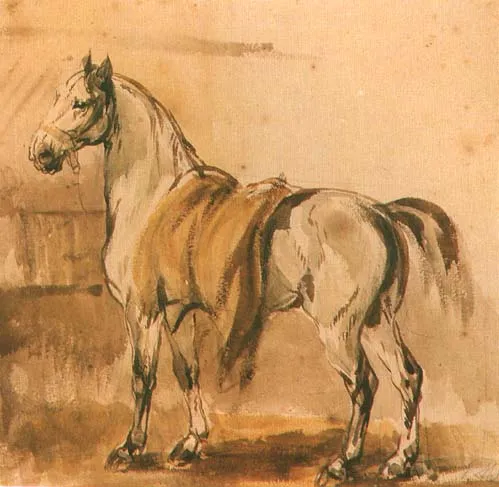 Piotr Michałowski, W stajni, ok. 1830