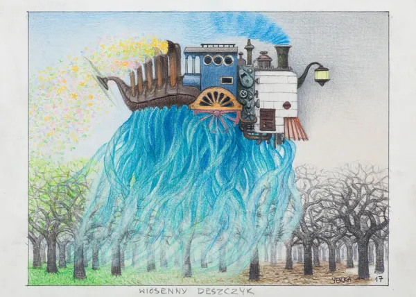 Jacek Yerka, Wiosenny deszczyk, 2017