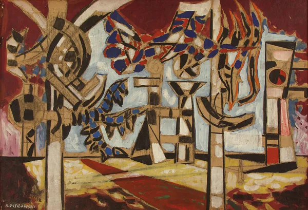 Kazimierz Ostrowski, PEJZAŻ Z KONSTRUKCJĄ, 1955-1960