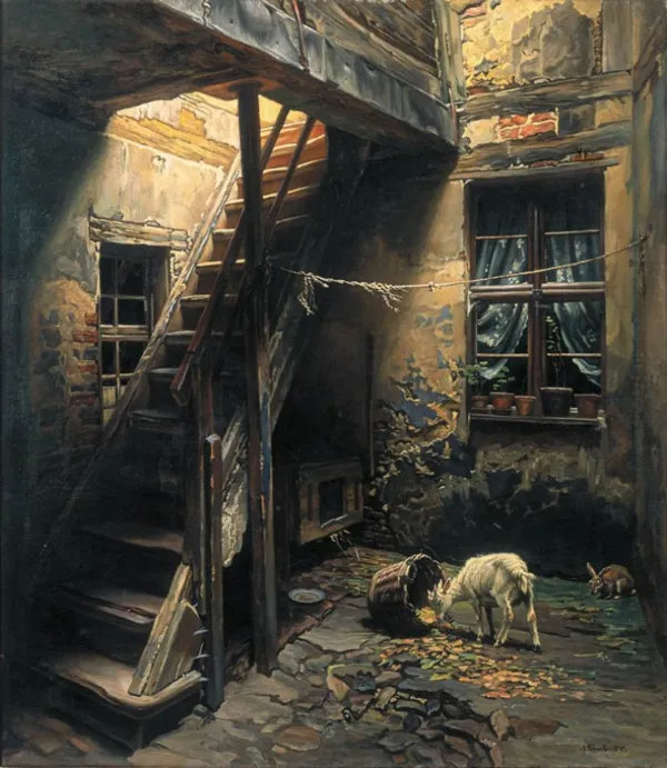 Wilhelm Lindner, Podwórko, ok. 1930