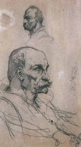 Jan Matejko, Szkice głów męskich
