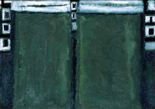 Jerzy Nowosielski, Pejzaż z architekturą, 1986