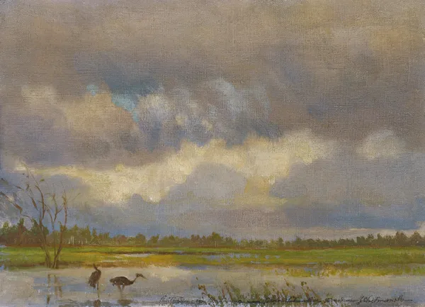 Józef Chełmoński, Studium pejzażowe - czaple