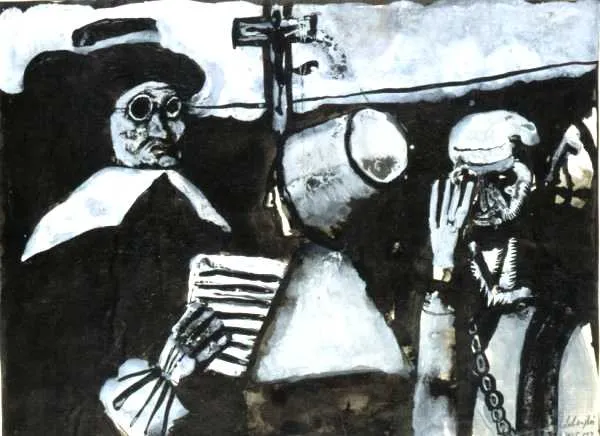 Jan Lebenstein, SCENA HISTORYCZNA Z KRZYŻEM, ok. 1955