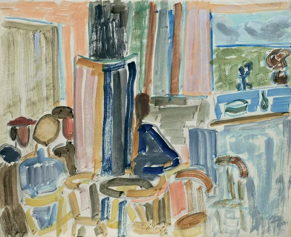 Maria  Jarema, WNĘTRZE KAWIARNI, lata 40. XX w.