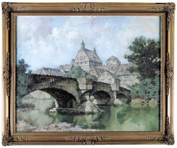 Ernst Bröcker, Stary Most na Rzece Neckar w Besigheim, ok. 1930