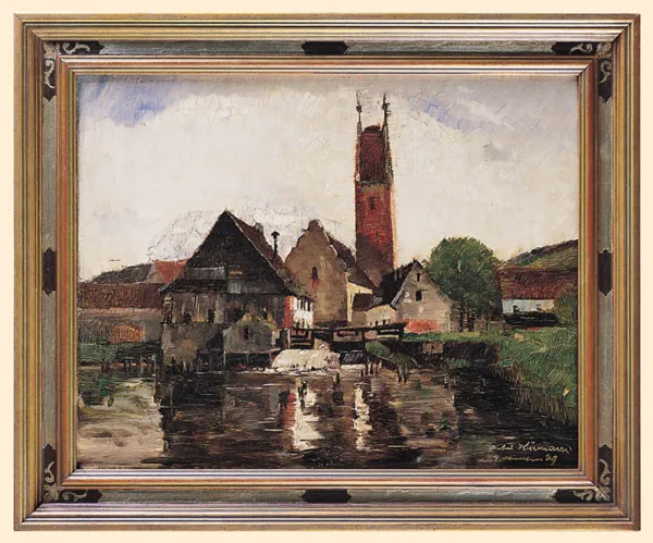 Anton Kürmaier, STARY MŁYN NAD STRUMIENIEM, 1929