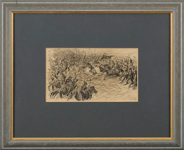 Roman Opałka, Bitwa, szkic, ok.1949-1950