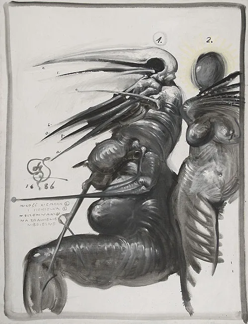 Franciszek Starowieyski, MIŁOŚĆ ZIEMSKA I PIEKIELNA, 1986